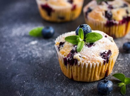 Kombucha Blaubeeren Muffin Low Carb Muffin