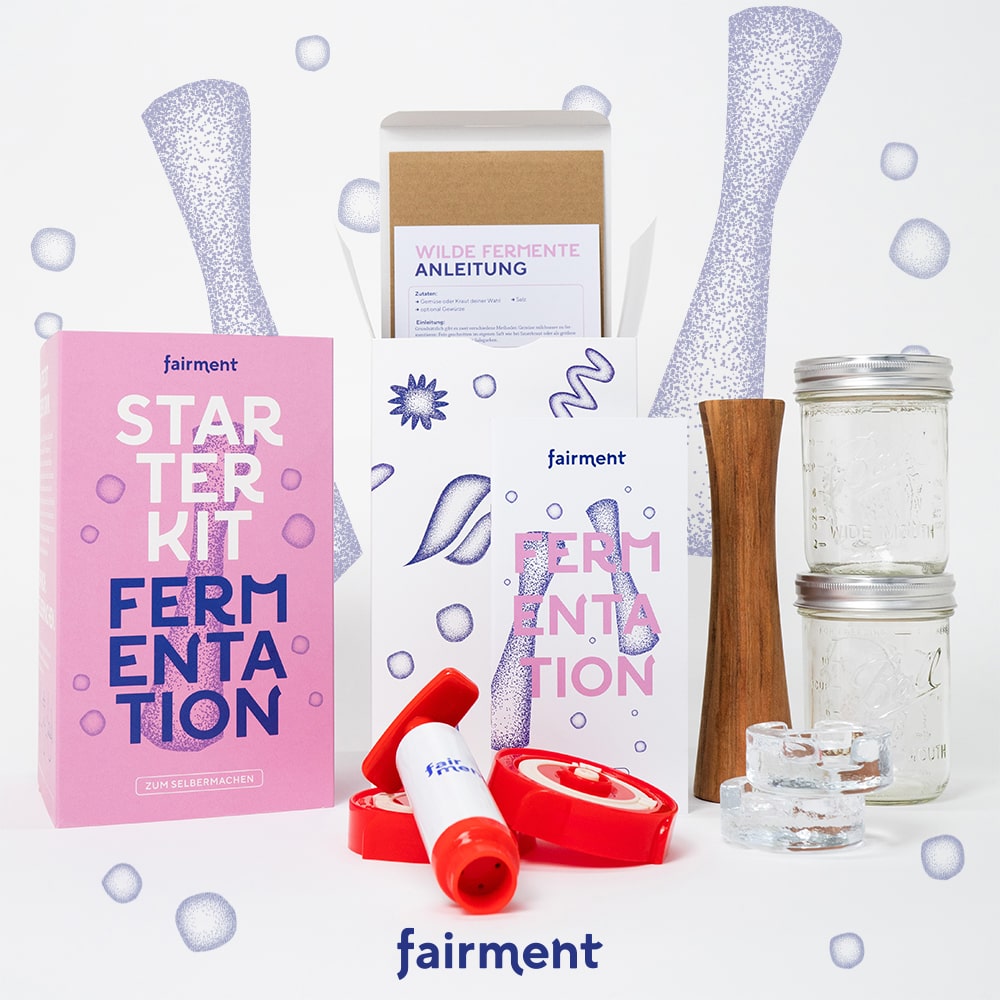 Starter Kit Fermentation, Fermentieren, Krautstampfer, Glas, Glasgewicht, fairment