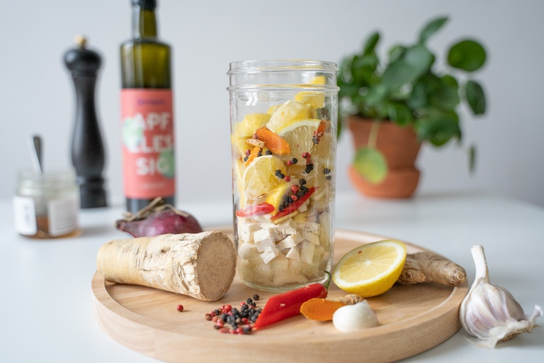 Apfelessig, DIY, Ingwer, Fermentation
