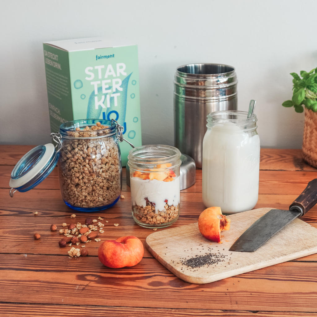 Pfirsichmüsli Jogurt Rezept, fairment